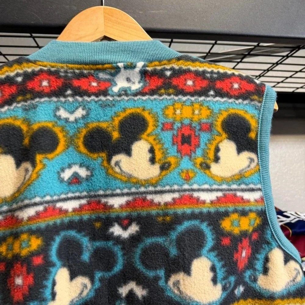 Vintage Mickey & Co Vest Fleece Vintage Pockets Southwestern vest Size Large - Picture 5 of 7